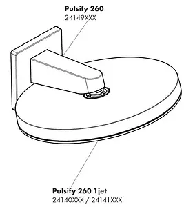 Держатель верхнего душа на стену Hansgrohe Pulsify 260 хром 24149000, 3