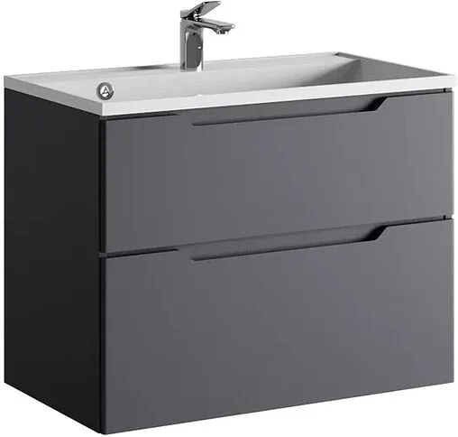 Тумба под умывальник подвесная Raval Wector 80 антрацит Wct.01.80/P/A/MD
