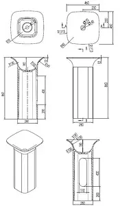 Раковина Aquanet Curve V23 46 белый матовый 00198918, 2