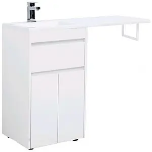 Тумба-умывальник напольная над стиральной машиной Aquanet Токио 120 L белый 00237746+00235499 Тумба-умывальник напольная над стиральной машиной Aquanet Токио 120 L белый 00237746+00235499, 1