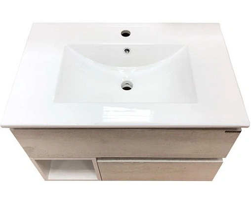 Тумба-умывальник подвесная Comforty Турин 75 дуб белый/белый 00004147332CF