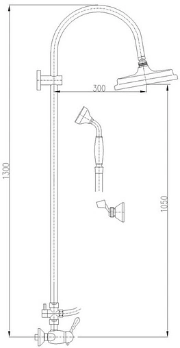 Душевая система со смесителем для душа Rav Slezak Labe золото/белый L581.5/3Z