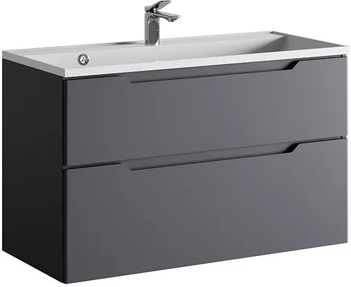 Тумба-умывальник подвесная Raval Wector 100 антрацит Wct.01.100/P/A/MD+4627173210201