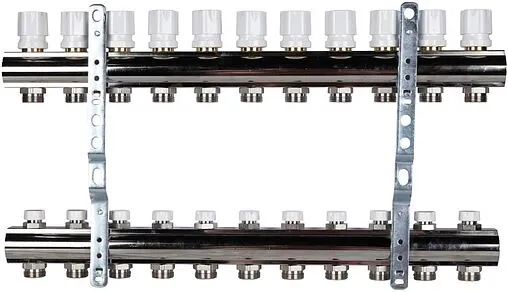 Группа коллекторная без расходомеров 11 отводов 1&quot;в/в x ¾&quot;ек Luxor CD 468M/11 15552711MN