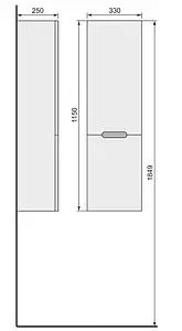 Шкаф-пенал подвесной Jorno Moduo Slim 33 белый Mod.04.115/P/W, 2
