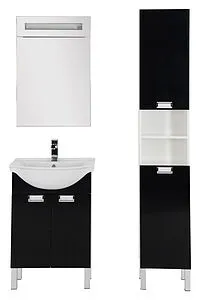 Шкаф-пенал напольный Aquanet Адель белый/чёрный 185774, 4