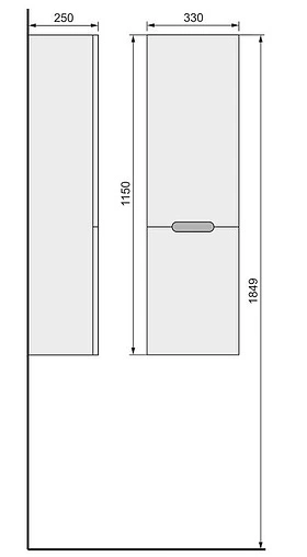 Шкаф-пенал подвесной Jorno Moduo Slim 33 белый Mod.04.115/P/W