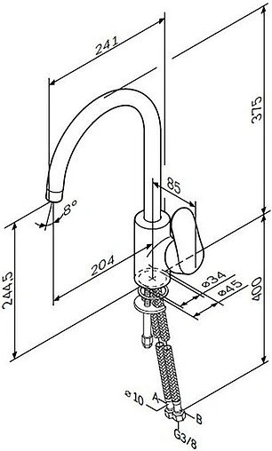 Смеситель для кухни Am.Pm Like хром F8007032