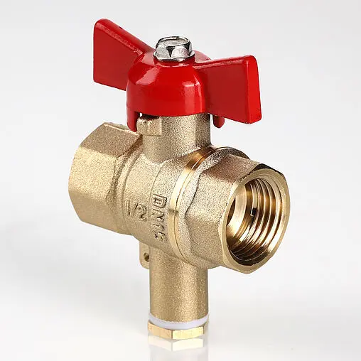 Кран шаровый для подключения датчика температуры ½&quot;в x ½&quot;в Valtec VT.128.GN.04