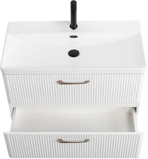 Тумба-умывальник подвесная BelBagno DUE 80 Bianco Lucido DUE-800-2C-SO-BL-P+BB-8076-3-80