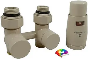 Узел нижнего подключения радиатора прямой с термоголовкой М22x1.5 x ¾"ек (½"н) Schlosser Exclusive инд.заказ по RAL 601000045.Ral Узел нижнего подключения радиатора прямой с термоголовкой М22x1.5 x ¾"ек (½"н) Schlosser Exclusive инд.заказ по RAL 601000045.Ral, 1