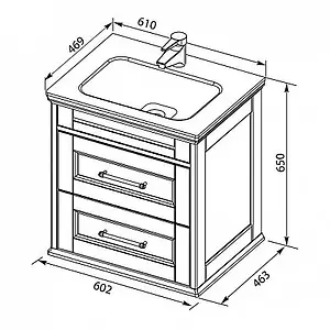 Тумба-умывальник Aquanet Бостон 60 ясень 00206550+, 2