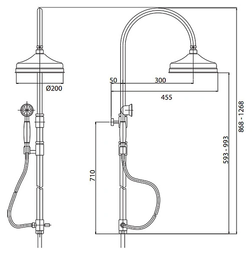 Душевая система без смесителя Cezares Elite хром ELITE-CAI-01-Bi
