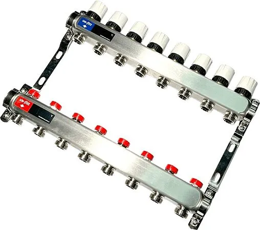 Группа коллекторная без расходомеров 8 отводов 1&quot;в/в x ¾&quot;ек Uni-fitt TECHNO 451W4308