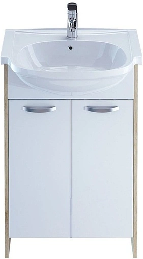 Тумба-умывальник напольная Milardo Volga 60 белый/дерево VOL60W2M95+0016000M28