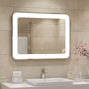 Зеркало с подсветкой Continent Velvette Led 90x70 с подогревом белый ЗЛП1759 Зеркало с подсветкой Continent Velvette Led 90x70 с подогревом белый ЗЛП1759, 3