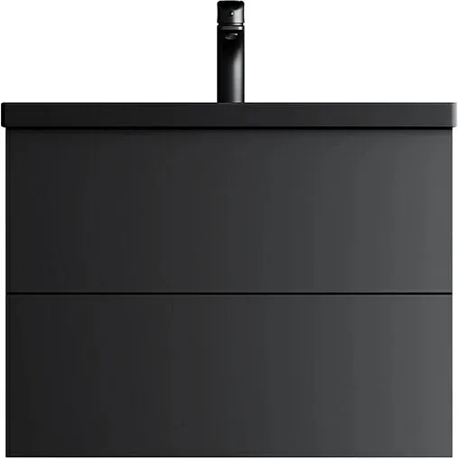 Тумба-умывальник подвесная Am.Pm Gem 75 чёрный матовый M90FHX07522BM+M90WCC0752BM