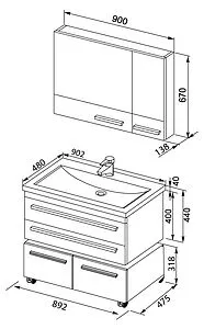 Шкаф-зеркало Aquanet Нота 90 L белый 00165371, 3