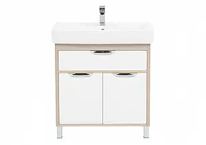 Тумба-умывальник напольная Aquanet Гретта 80 New белый/светлый дуб 00239403+00185552 Тумба-умывальник напольная Aquanet Гретта 80 New белый/светлый дуб 00239403+00185552, 4