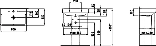 Раковина Laufen Pro S 60 белый 8.1895.9.000.104.1