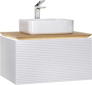 Тумба-умывальник подвесная Jorno Karat 80 белый Kar.01.80/P/W+MLN-7050H Тумба-умывальник подвесная Jorno Karat 80 белый Kar.01.80/P/W+MLN-7050H, 1