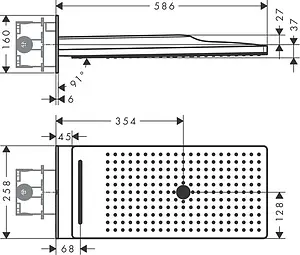 Лейка верхнего душа Hansgrohe Rainmaker Select 580 3jet черное стекло/хром 24001600, 4