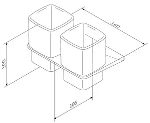 Стакан двойной Am.Pm Inspire 2.0 хром A50A343400 Стакан двойной Am.Pm Inspire 2.0 хром A50A343400, 2