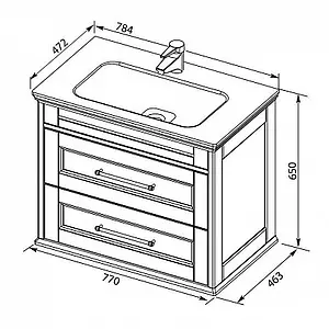 Тумба-умывальник Aquanet Бостон 80 ясень 00206551+, 2