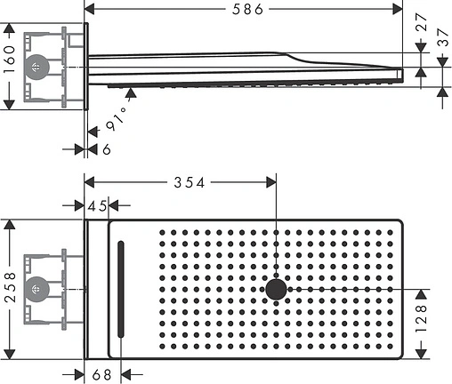 Лейка верхнего душа Hansgrohe Rainmaker Select 580 3jet черное стекло/хром 24001600
