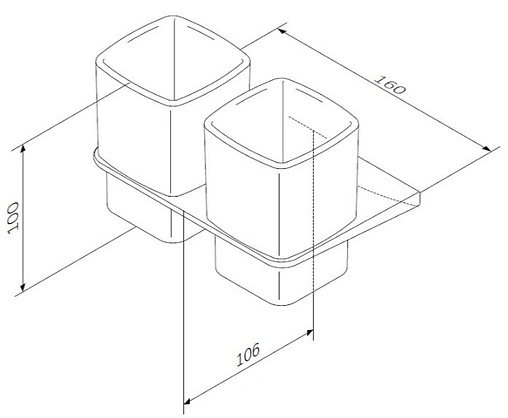 Стакан двойной Am.Pm Inspire 2.0 хром A50A343400