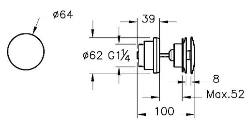 Выпуск автоматический для раковины с переливом VitrA Origin медь A4514926