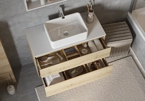 Тумба-умывальник подвесная Aquaton Либерти 100 дуб эльвезия 1A2796K1LY010