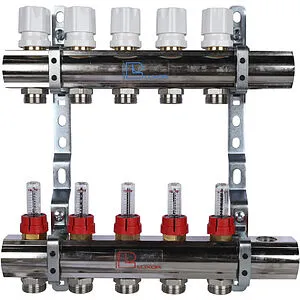 Группа коллекторная с расходомерами 5 отводов 1&quot;в/в x ¾&quot;ек Luxor CD 477/5 15662705N, 1
