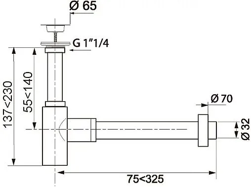 Сифон бутылочный для раковины Wirquin Lineis белый матовый 30987101 Сифон бутылочный для раковины Wirquin Lineis белый матовый 30987101