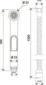 Гигиенический душ со смесителем Am.Pm Pride хром F40H7P00, 3