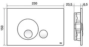 Клавиша смыва для унитаза OLI Globe 152949 белый Клавиша смыва для унитаза OLI Globe 152949 белый, 2