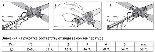 Трехходовой термостатический смесительный клапан 1&quot; +20...+43°С Kvs 2.5 Uni-Fitt 351G0540