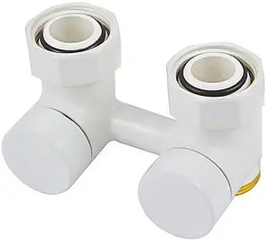 Узел нижнего подключения радиатора прямой М22x1.5 x ¾"ек Schlosser Exclusive белый 601000004 Узел нижнего подключения радиатора прямой М22x1.5 x ¾"ек Schlosser Exclusive белый 601000004, 1