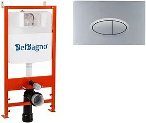 Инсталляция для подвесного унитаза Set 3 в 1 BelBagno BB026/BB050CR.MAT с кнопкой хром матовый Инсталляция для подвесного унитаза Set 3 в 1 BelBagno BB026/BB050CR.MAT с кнопкой хром матовый, 1