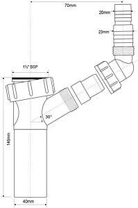 Вставка для сифона с адаптером для бытовой техники Mc Alpine TEE3 Вставка для сифона с адаптером для бытовой техники Mc Alpine TEE3, 2