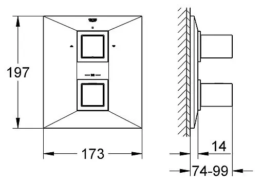 Термостат для 2 потребителей Grohe Allure Brilliant хром 19792000 Термостат для 2 потребителей Grohe Allure Brilliant хром 19792000