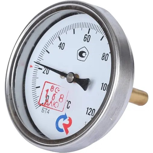 Термометр биметаллический Росма БТ-41.211 80мм 120°С гильза 46мм ½&quot; 00000002463