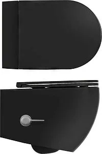 Унитаз подвесной безободковый с функцией биде и встроенным смесителем ISVEA Infinity черный матовый 10NFS1005I-2N Унитаз подвесной безободковый с функцией биде и встроенным смесителем ISVEA Infinity черный матовый 10NFS1005I-2N, 3