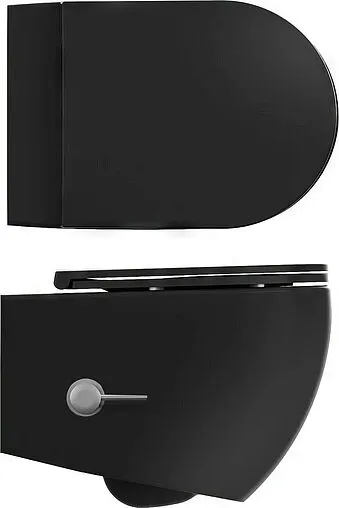 Унитаз подвесной безободковый с функцией биде и встроенным смесителем ISVEA Infinity черный матовый 10NFS1005I-2N Унитаз подвесной безободковый с функцией биде и встроенным смесителем ISVEA Infinity черный матовый 10NFS1005I-2N