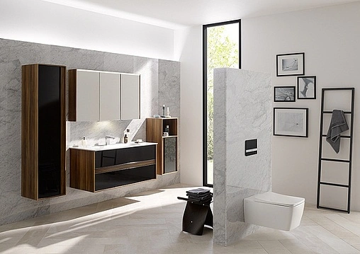 Тумба-умывальник подвесная VitrA Metropole 100 чёрный/сливовое дерево 58183