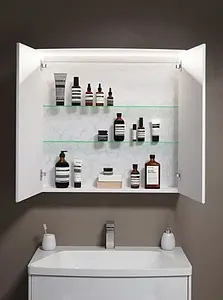 Шкаф-зеркало Aqwella Neringa 80 белый NER0408, 4