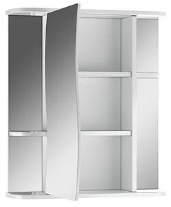 Шкаф-зеркало Айсберг Волна 2-60 L белый DA1040HZ, 3