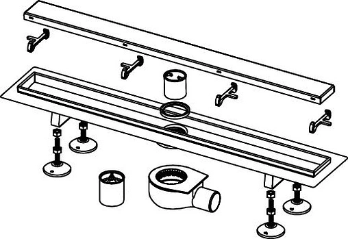 Лоток душевой Set 840мм h=81мм 0.8л/сек TECElinus Tile/Steel 15103099