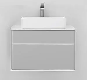 Тумба-умывальник подвесная Jorno Pastel 80 французский серый Pas.01.82/P/GR+MLN-7050H Тумба-умывальник подвесная Jorno Pastel 80 французский серый Pas.01.82/P/GR+MLN-7050H, 4