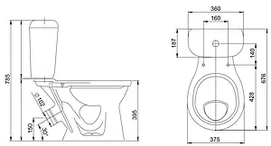 Унитаз-компакт Santeri Виктория крап на белом 1.P301.6.S01.00B.F Унитаз-компакт Santeri Виктория крап на белом 1.P301.6.S01.00B.F, 2